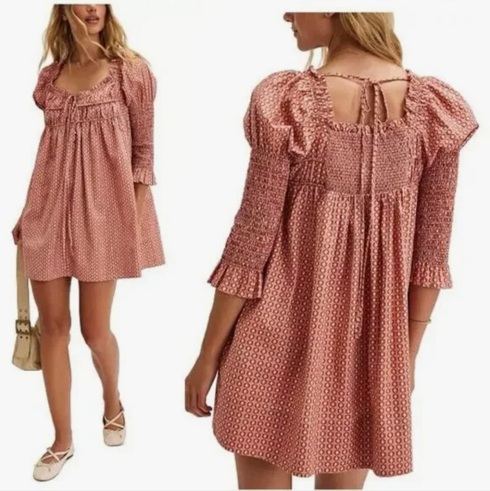 Free People Star Dip Smocked Cotton Dress
